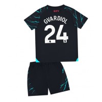 Manchester City Josko Gvardiol #24 Tretí Detský futbalový dres 2023-24 Krátky Rukáv (+ trenírky)